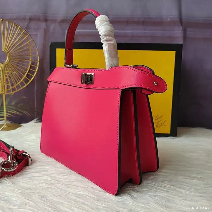 Affordable HOT ISeeU In Petite Leather Fendi Bag Peekaboo Nappa Rose 0610